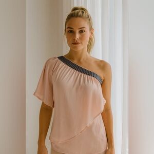 BEDO - Elegant Pink One Shoulder Women's Top